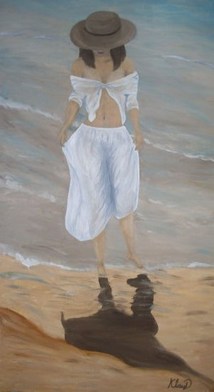 caminata en la playa Oil Canvas Landscaping