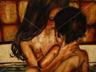 LA TERNURA Oil Canvas Figure Painting