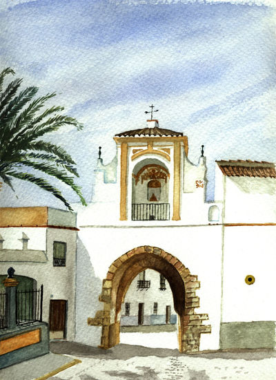 El arco de la villa Watercolour Canvas Landscaping