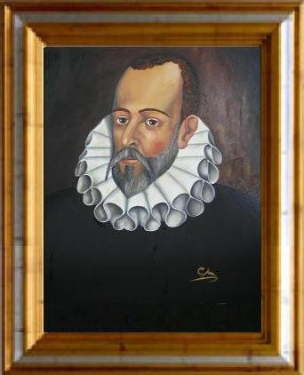 MIGUEL DE CERVANTES Oil Canvas Portrait