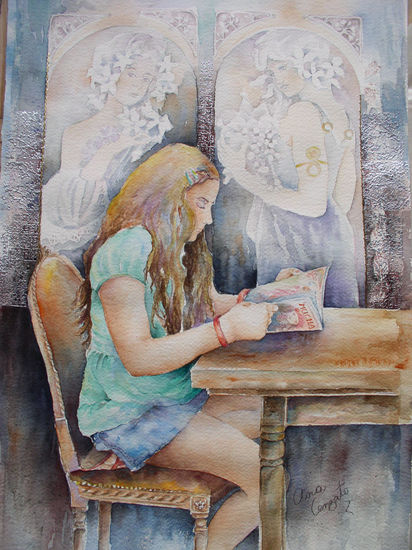 Sofia Watercolour Paper Portrait