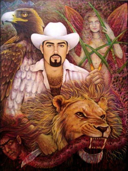 "El aguila y el león" Óleo Lienzo Retrato