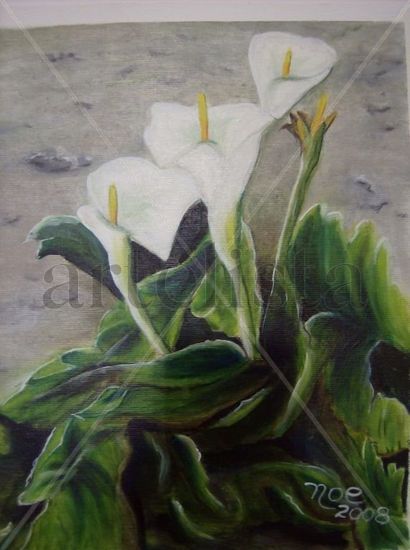 Cartucho 2. Óleo Lienzo Floral