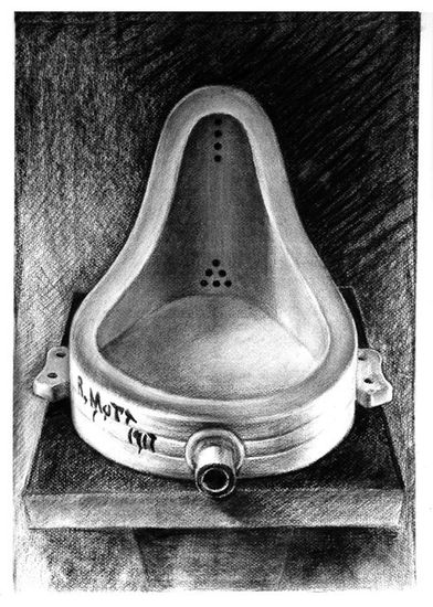 Homenaje a Duchamp. Marcel (R. Mutt) 1917 Charcoal