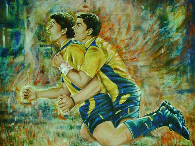 "Fuego en la cancha" Acrylic Panel Sports