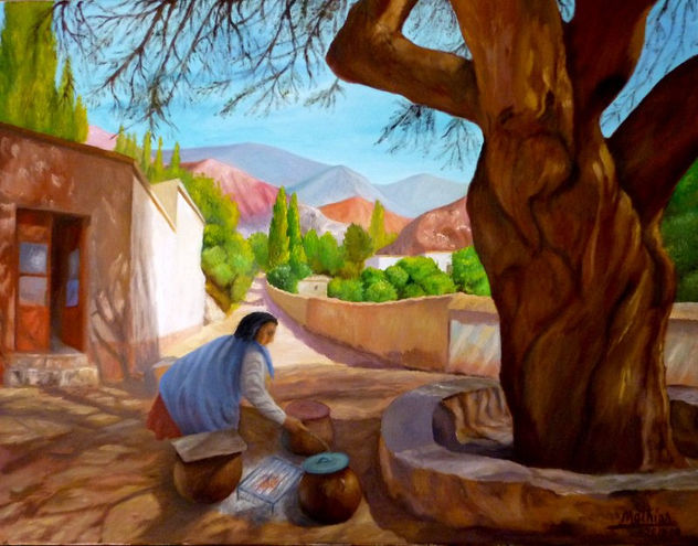 A la sombra del algarrobo.