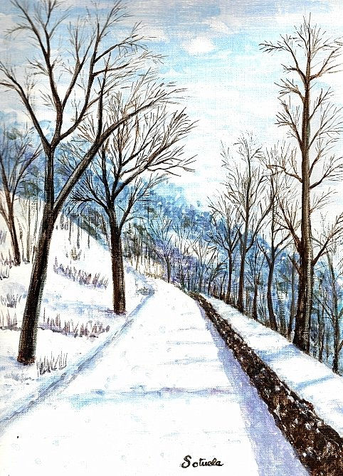 Paisaje Nevado Acuarela