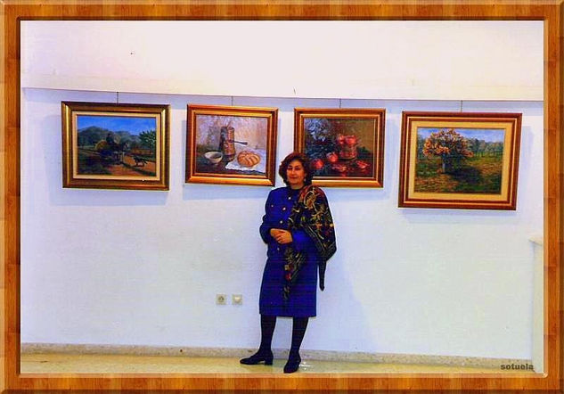 Exposición Málaga plaza de La Merced Óleo Lienzo Paisaje