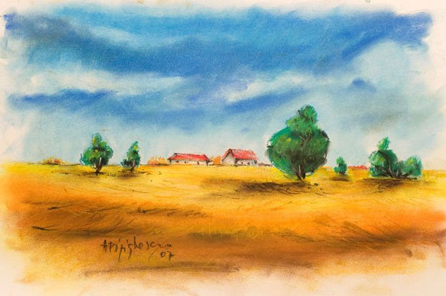 el campo Pastel Paper Landscaping