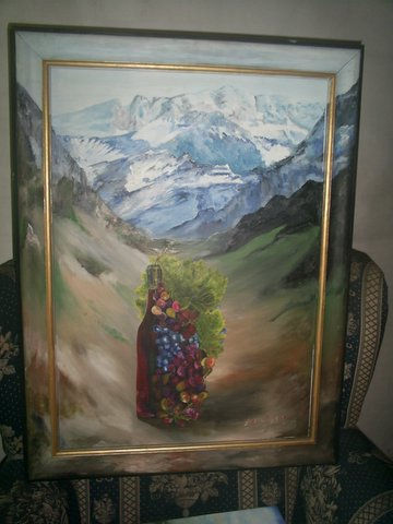 el vino en el aconcagua Oil Canvas