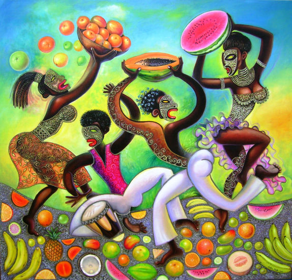 Danza de las frutas Oil Canvas Figure Painting