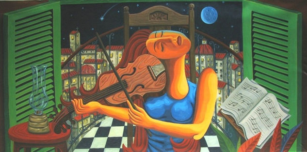 Serenata 2 Oil Canvas Figure Painting