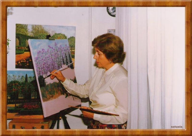 Carmen Sotuela pintando Óleo Lienzo Paisaje