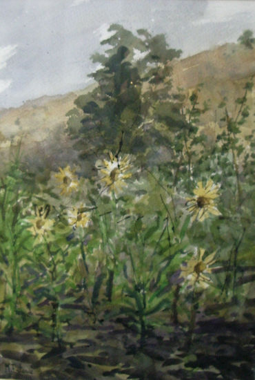 Girasoles Acuarela Papel