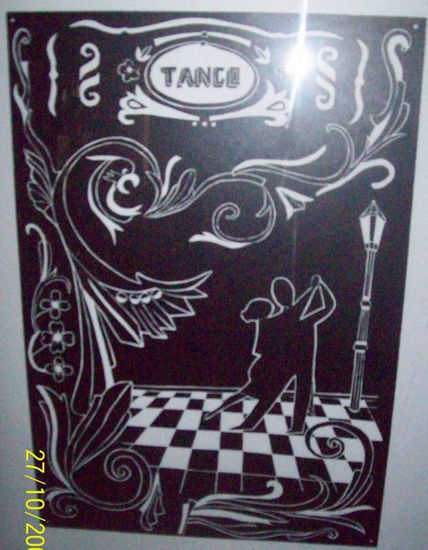 TANGO NEGRO Woodcut