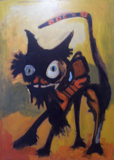 Gato malevo Oil Panel Animals