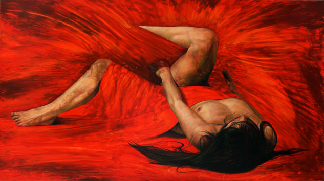 EN FLUIDO ROJO Oil Canvas Nude Paintings