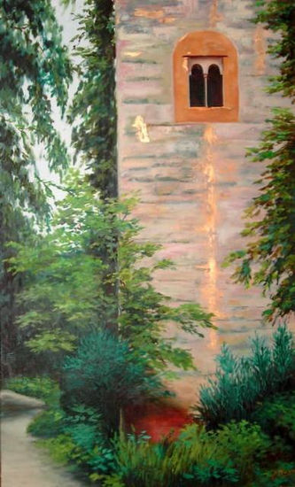 Torre de la Alhambra Oil Panel Landscaping