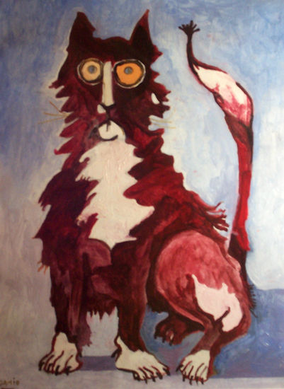 Gato formal Oil Panel Animals