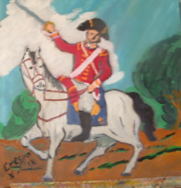 Dragón inglés 3----40x40 cnm. óleo sobre madera de Crespo