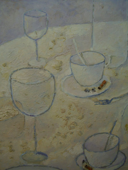 DESPUES DE CENAR II Acrylic Panel Still Life Paintings