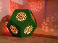 porta vela 12 lados verde