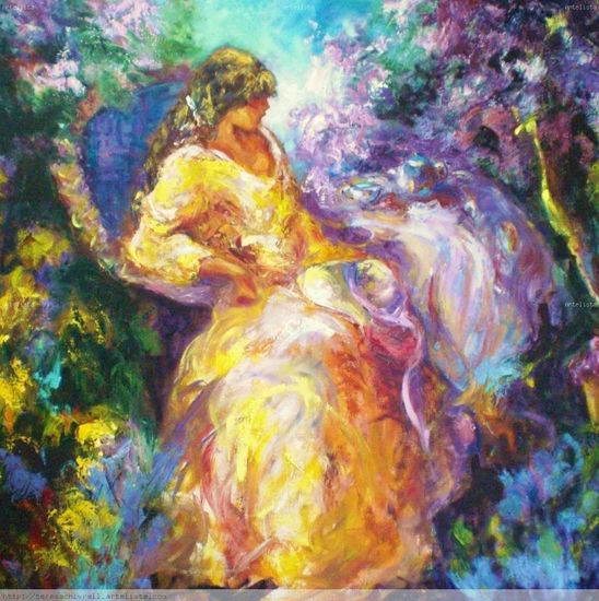 jardin  de lilas Oil Canvas Figure Painting