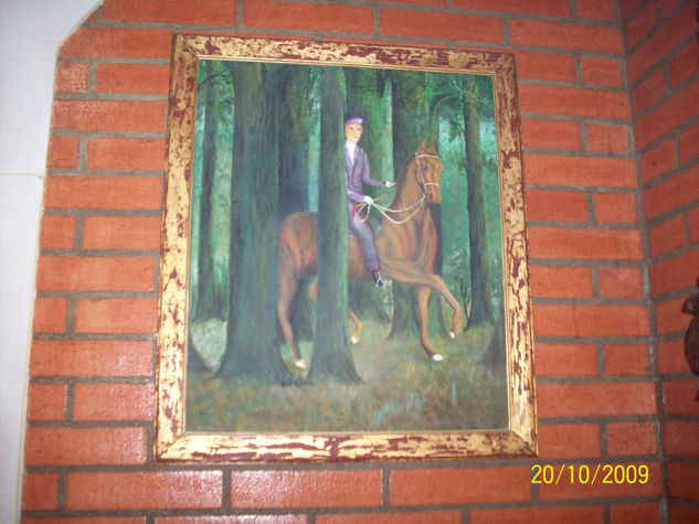 inglés cabalgando por el bosque 