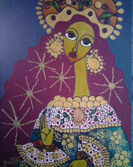 Mujer colonial Kira Acrylic Panel Figure Painting