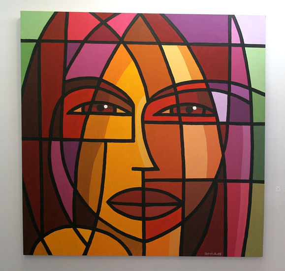 A sua mirada Acrylic Canvas Figure Painting