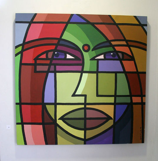 A sua mirada III Acrylic Canvas Figure Painting