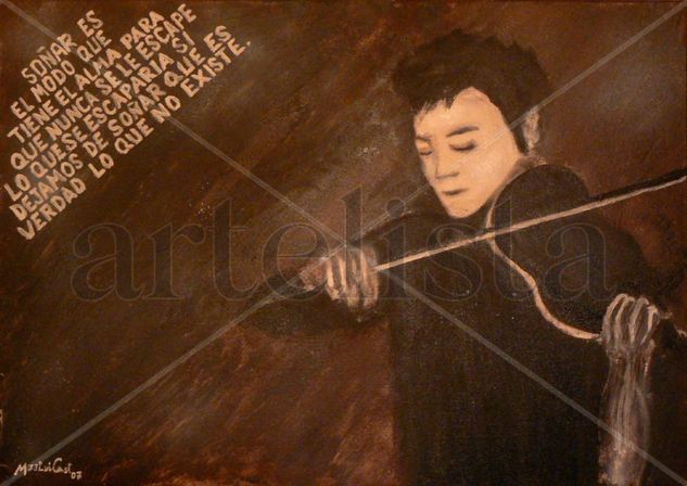 Soñar (violinista) Acrylic Canvas Figure Painting