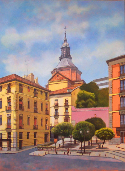 Plaza de la Cruz Verde Oil Canvas