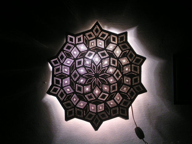 luminária de parede em aluminio, latão e cobre 