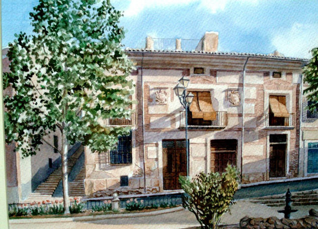 CASA DE CARAVACA Acuarela Papel Paisaje