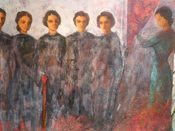 Casa de Bernarda Alba Media Mixta Lienzo Figura