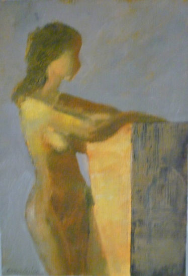 posando2 Mixed media Card Nude Paintings