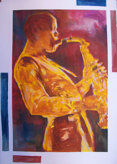 al saxo Oil Card Figure Painting