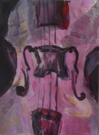 VIOLIN ROSADO 60X22 CM Mixed media Paper Others