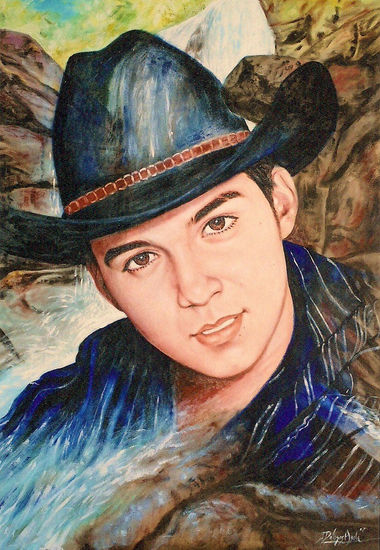 "Sobre el rio" Óleo Tabla Retrato