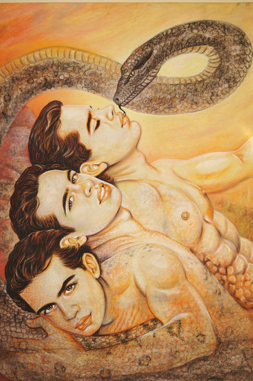 "La otra creación" (fragmento) Pastel Others Nude Paintings