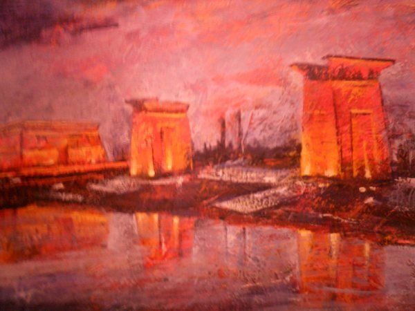 Templo de debod Mixed media Panel Landscaping