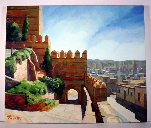 alcazaba, 4 Oil Canvas Landscaping