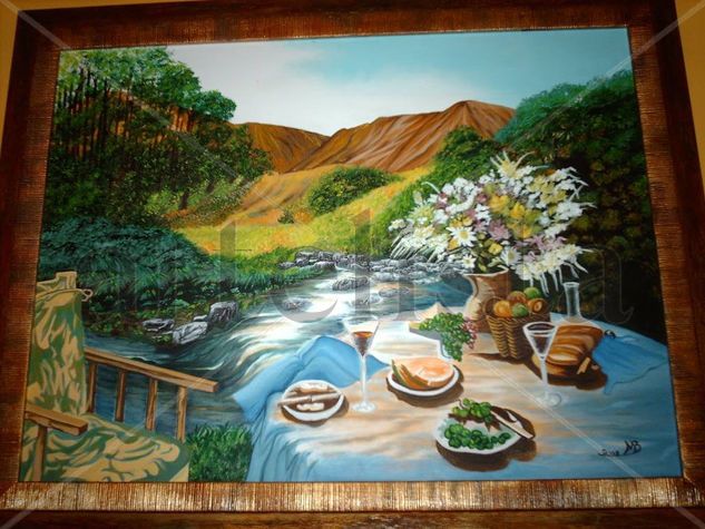 Mesa en terraza Oil Canvas Landscaping