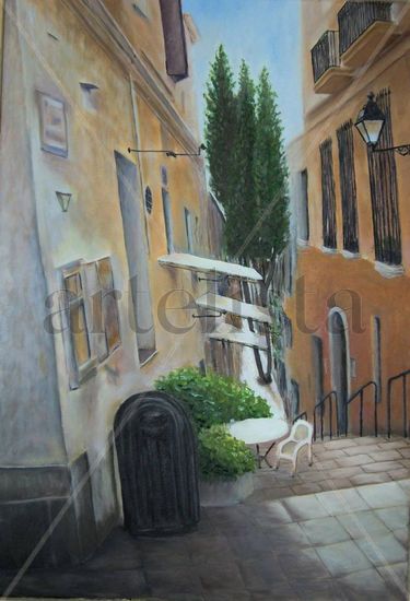 Calle angosta 2 Oil Canvas Landscaping