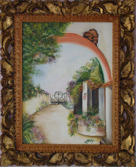 Llegando A Casa Oil Canvas Landscaping