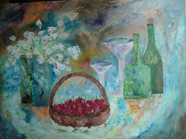 De la flor al fruto Oil Canvas Landscaping