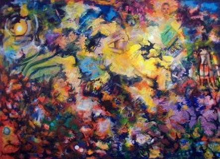Complejidades de mi mundo, Collage sobre Lienzo, 104.5 x 145 cms., 2008