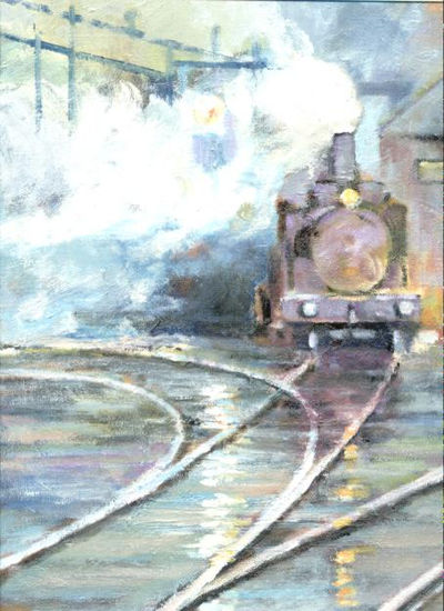 El tren Oil Canvas