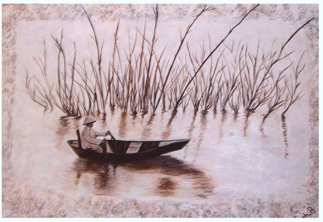 PESCA EN VIETNAM Oil Canvas Landscaping